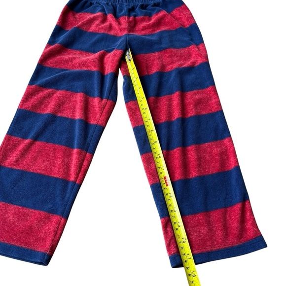 🌼 5/$25 Carter’s Kids Fleece Pajama Pants Size 6 Red Navy Striped Pull-On Lounge - Picture 6 of 9
